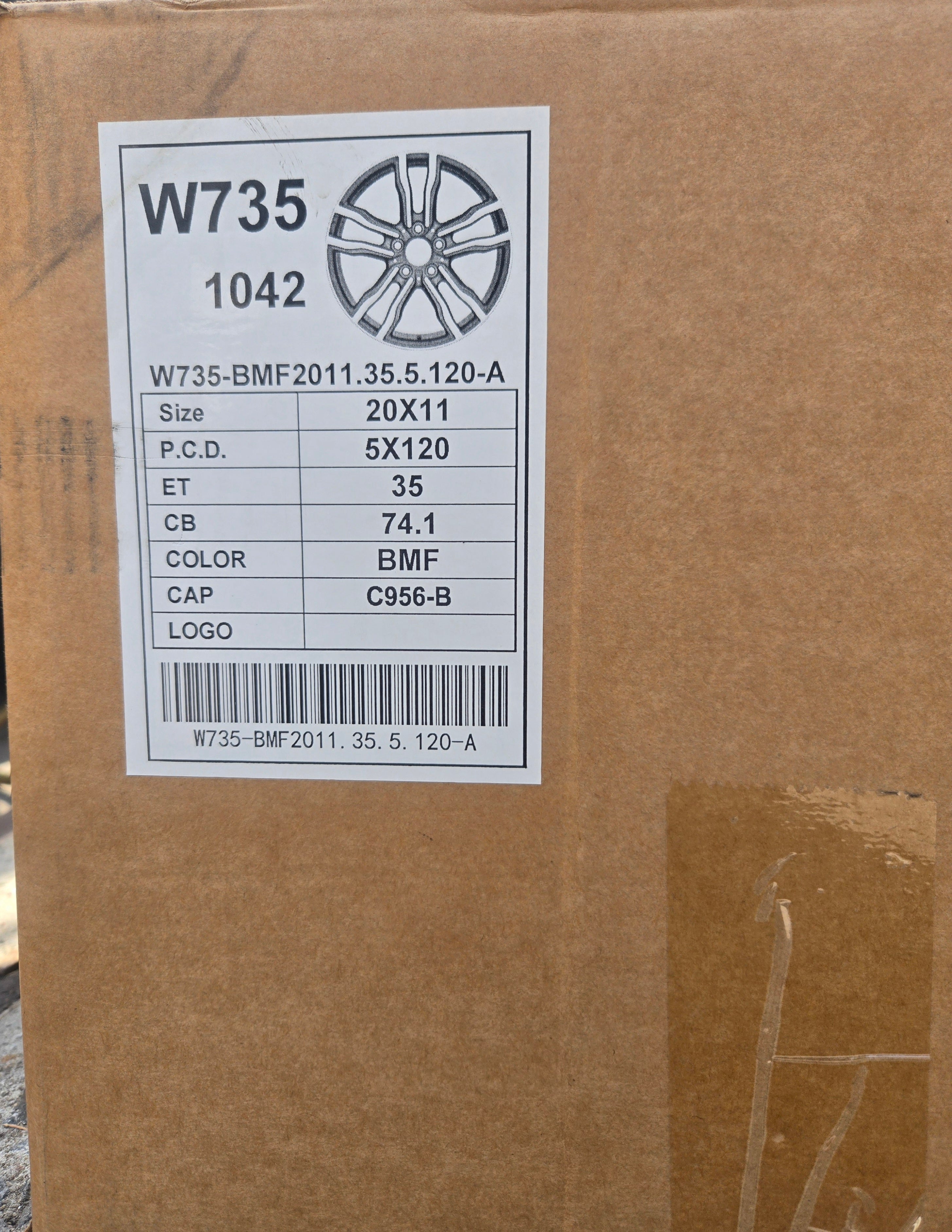 W735 20X11.0 5X120 BLACK MACHINED FACE CB74.1 ET35