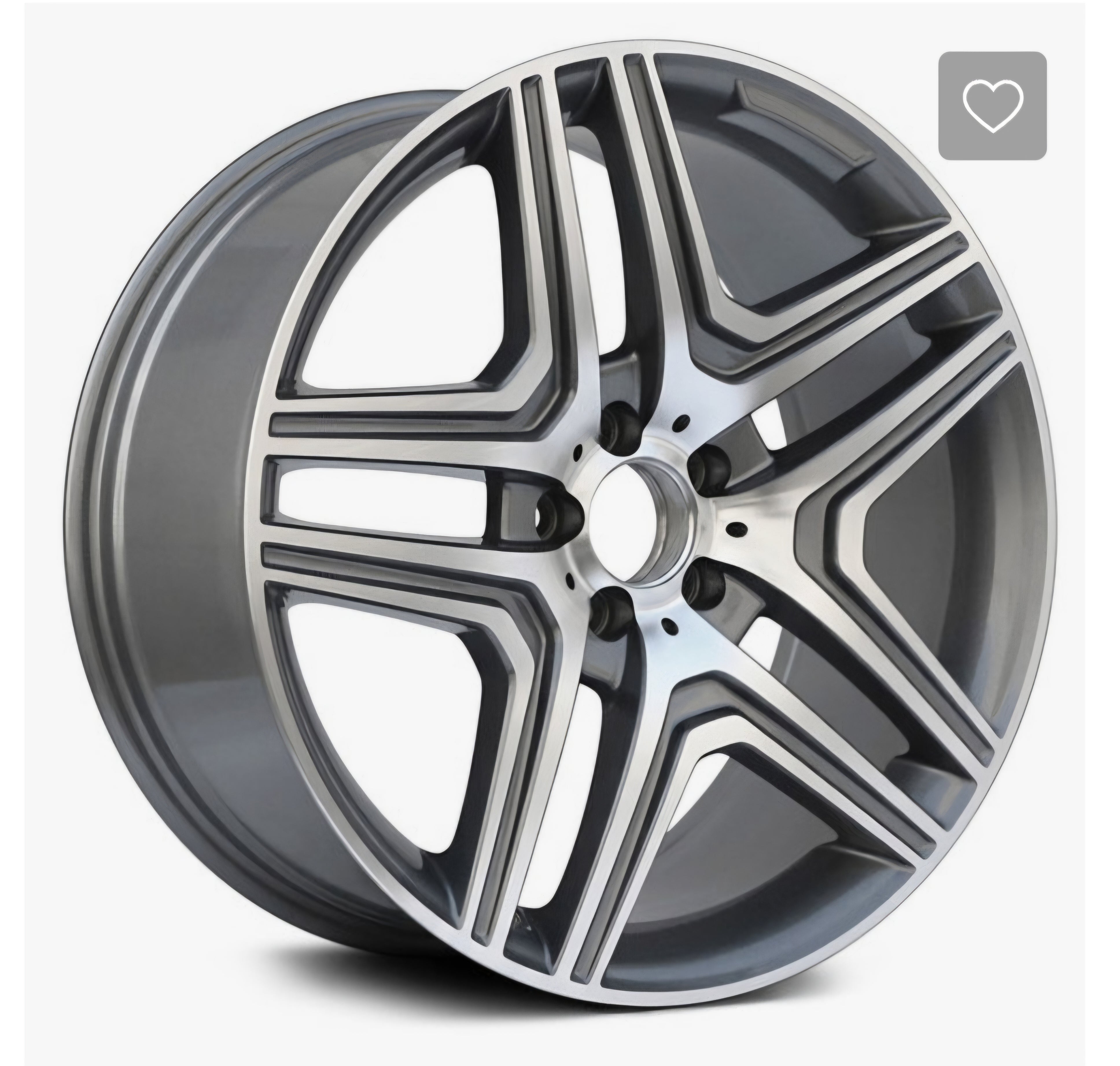 W824 22X10.0 5X112 GUNMETAL MACHINED FACE CB66.6 ET48