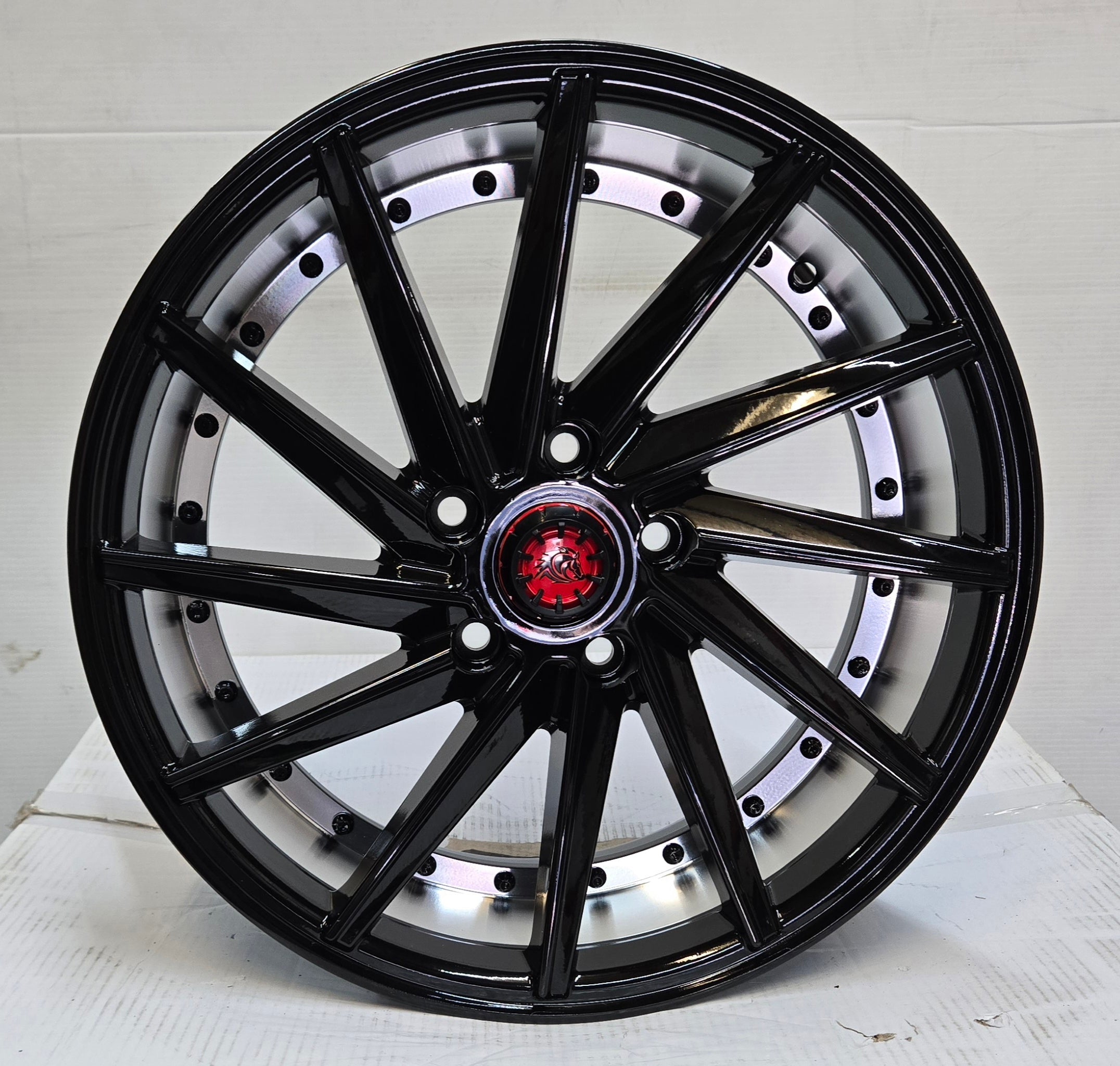 171202 17x7.5 5x114.3 BLACK MACHINED UC BLACK RIVETS CB73.1 ET35