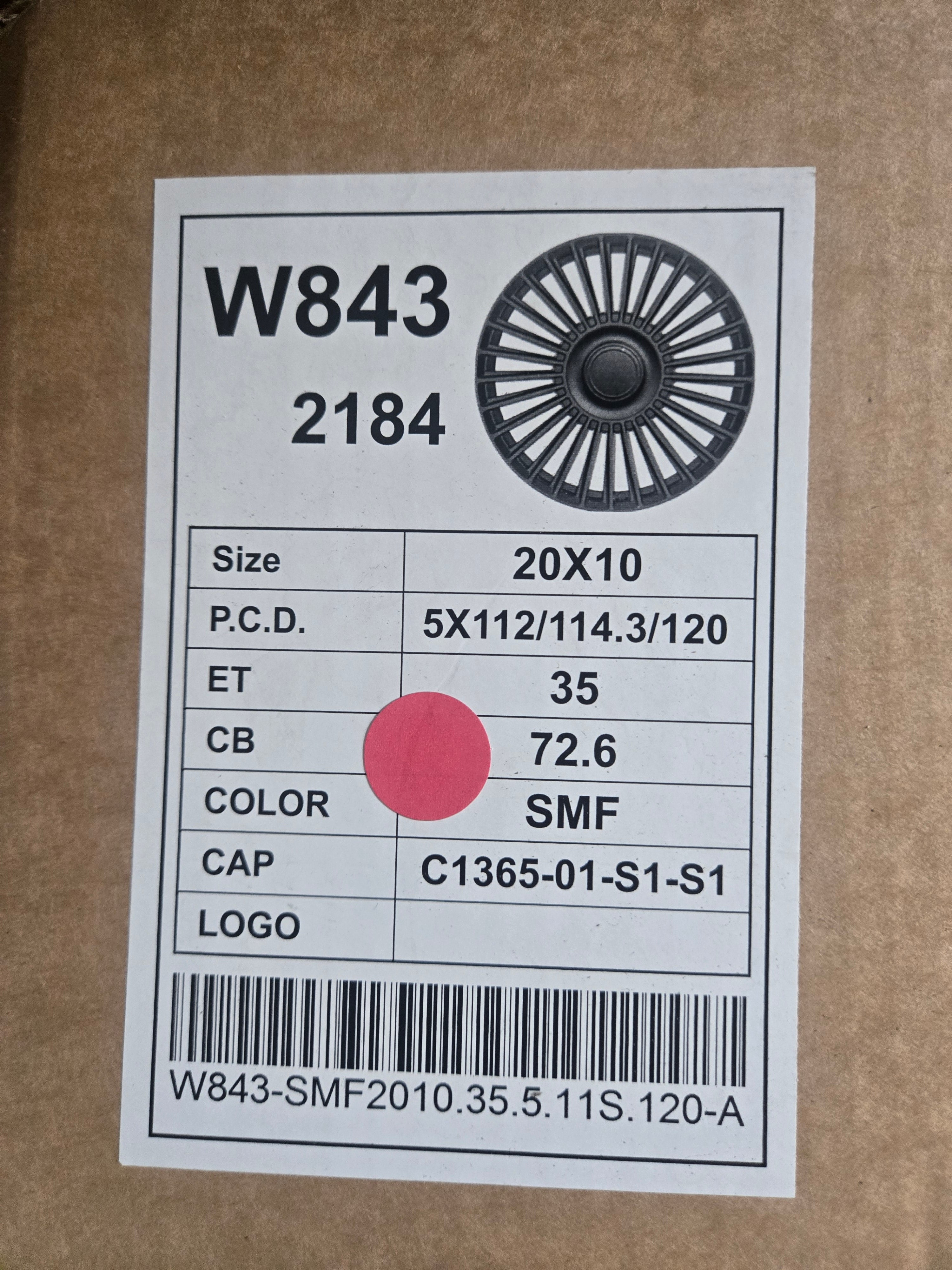 W841F W843 20X10.0 5X112 5X114.3 5X120 SILVER CB72.1 ET35