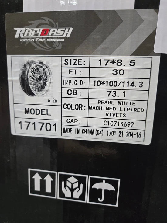 PW-RD10 17X8.5 5X100 5X114.3 PEARL WHITE MACHINED LIP