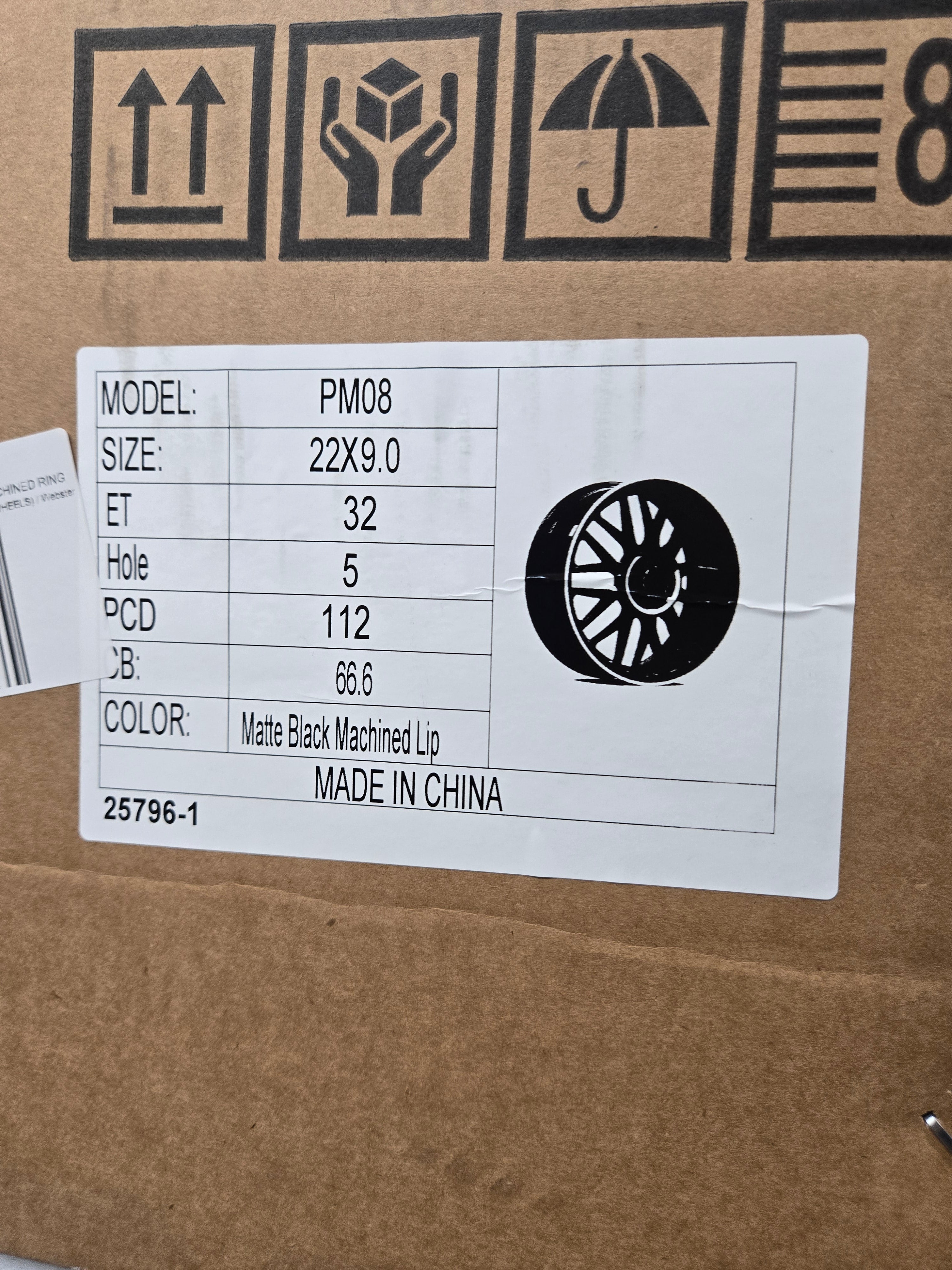 OE-1118 22X9.0 5X112 MATTE BLACK MACHINED RING CB66.1 ET32