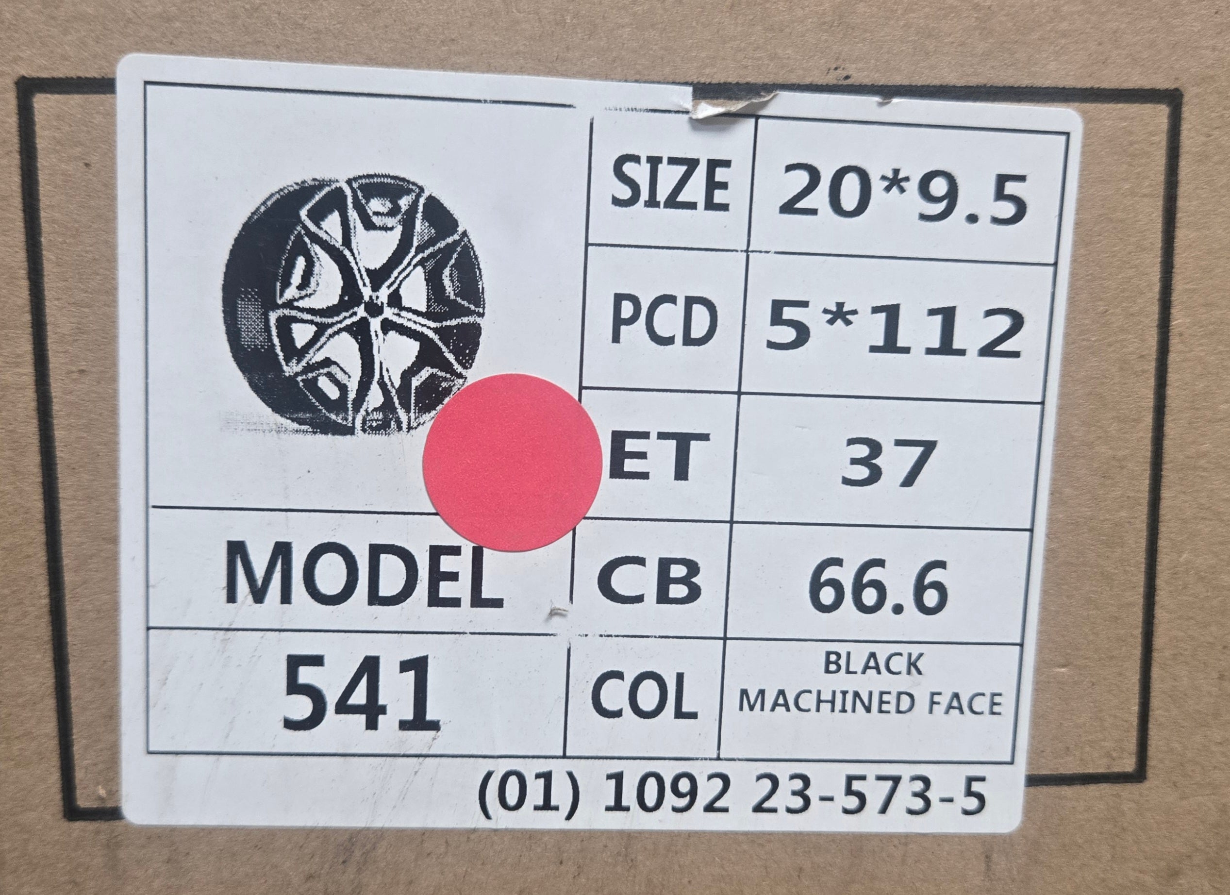 OE-541 20X9.5 5X112 BLACK MACHINED FACE CB66.6 ET37