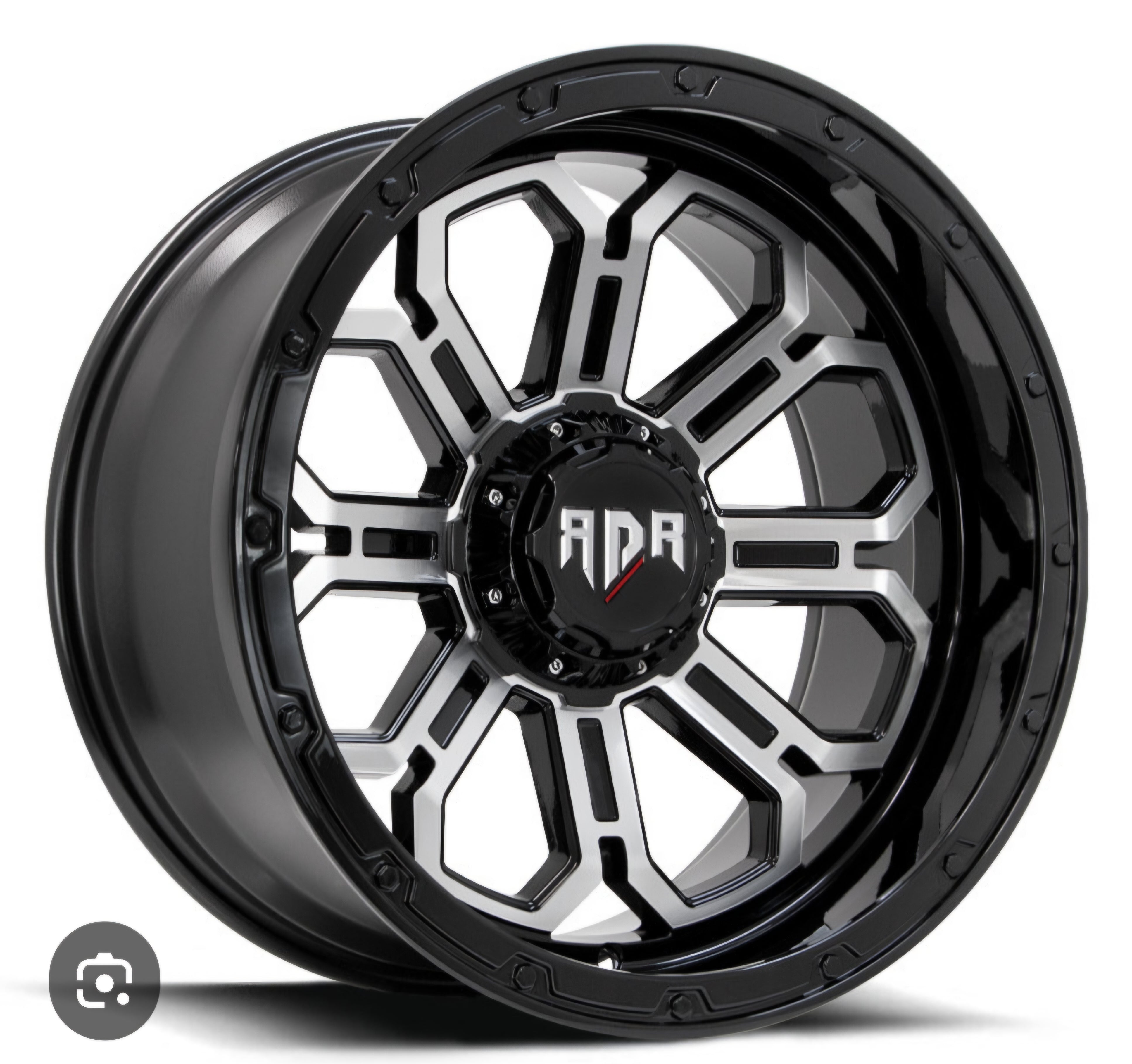 RD23 20X10.0 6X135 6X139.7 BLACK MO+ME CB108 ET18