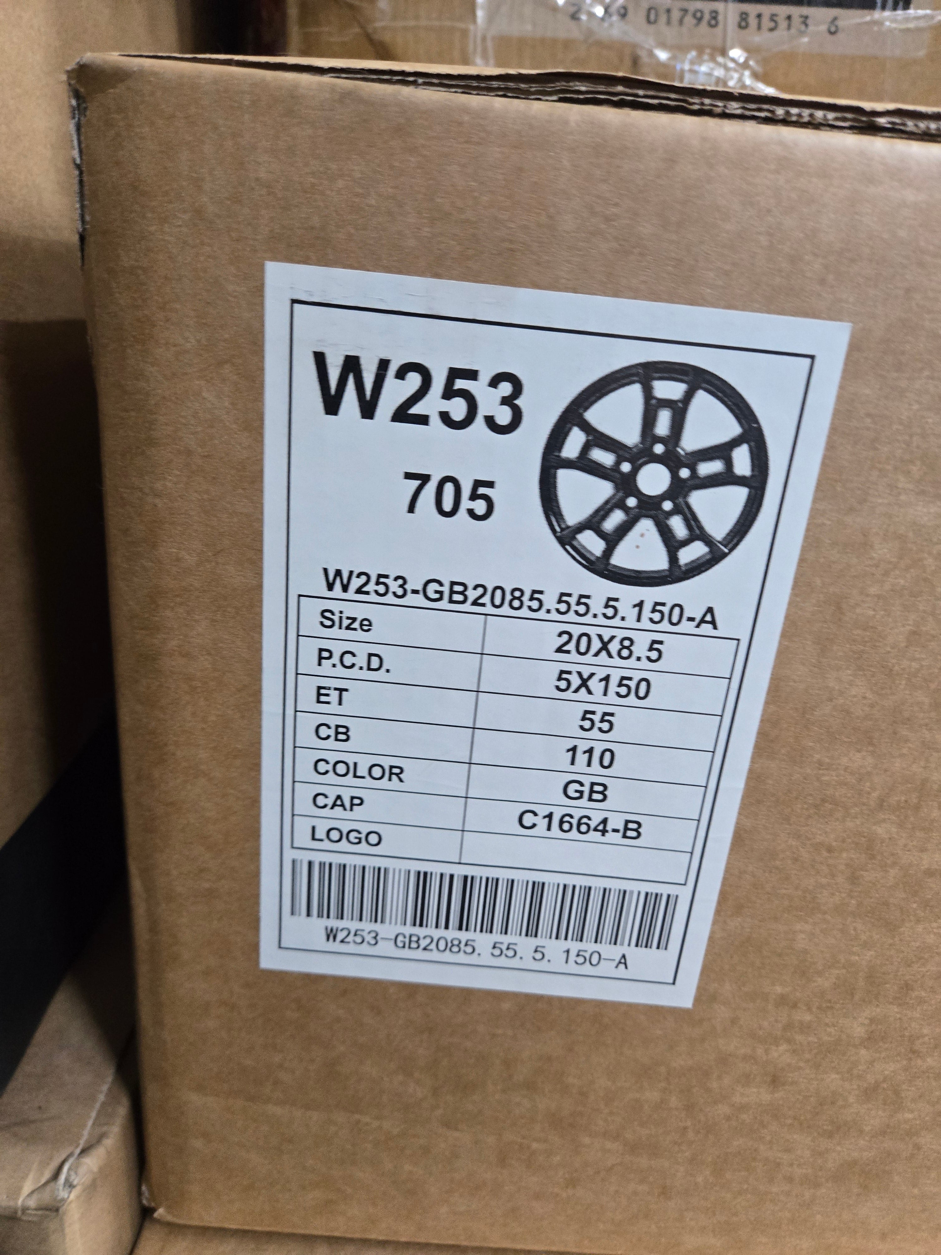 W253 20X8.5 5X150 GLOSS BLACK CB110 ET55