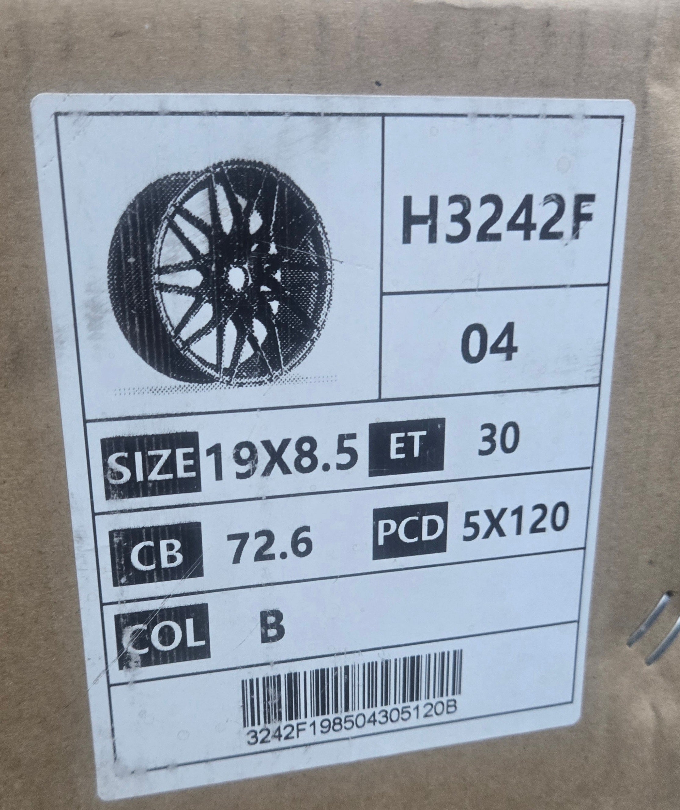 H3242F 19X8.5 5X120 PIANO BLACK CB72.1 ET32