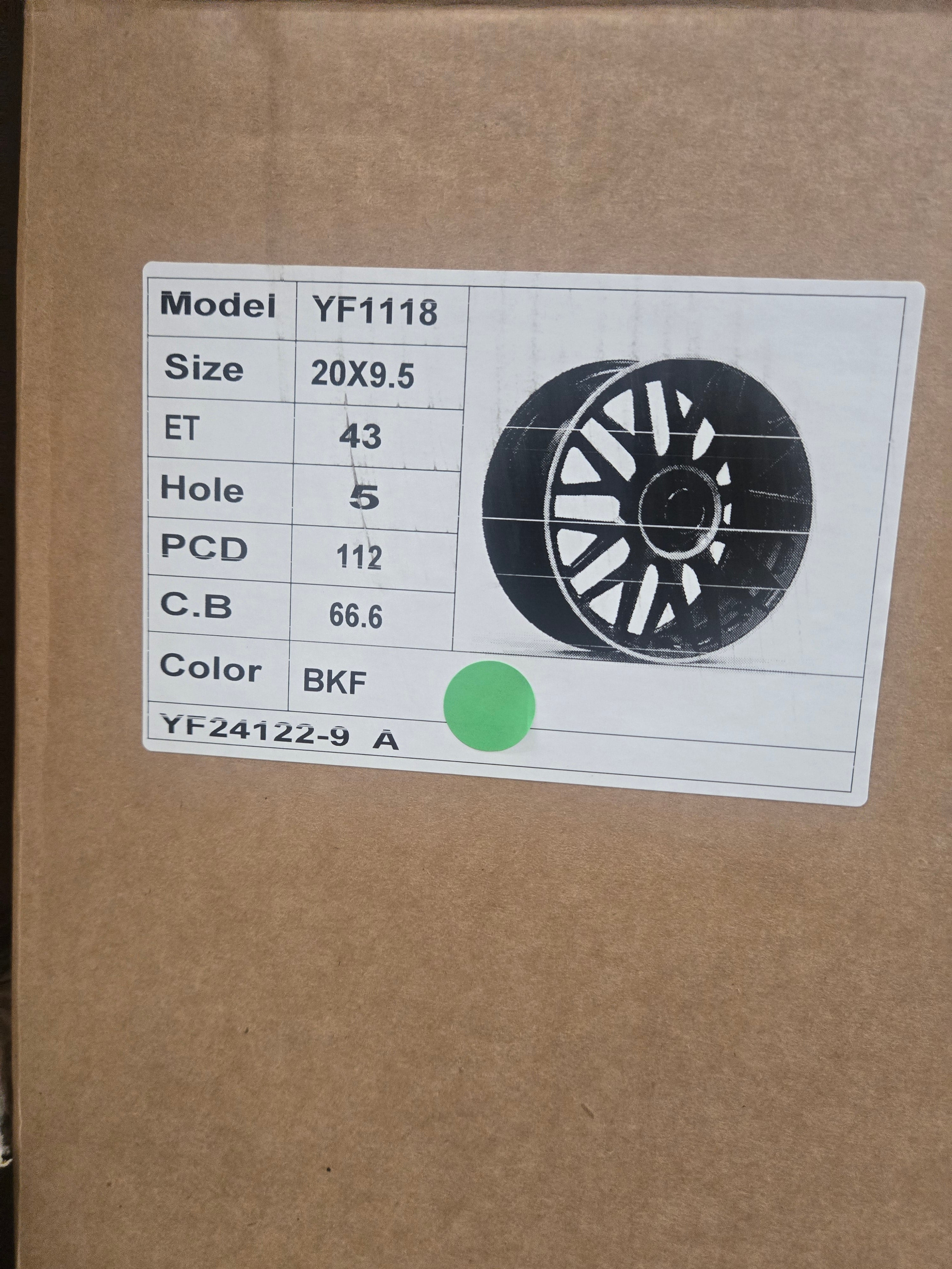 OE-YF 1118 20X9.5 5X112 PIANO BLACK MACHINED FACE CB66.1 ET38