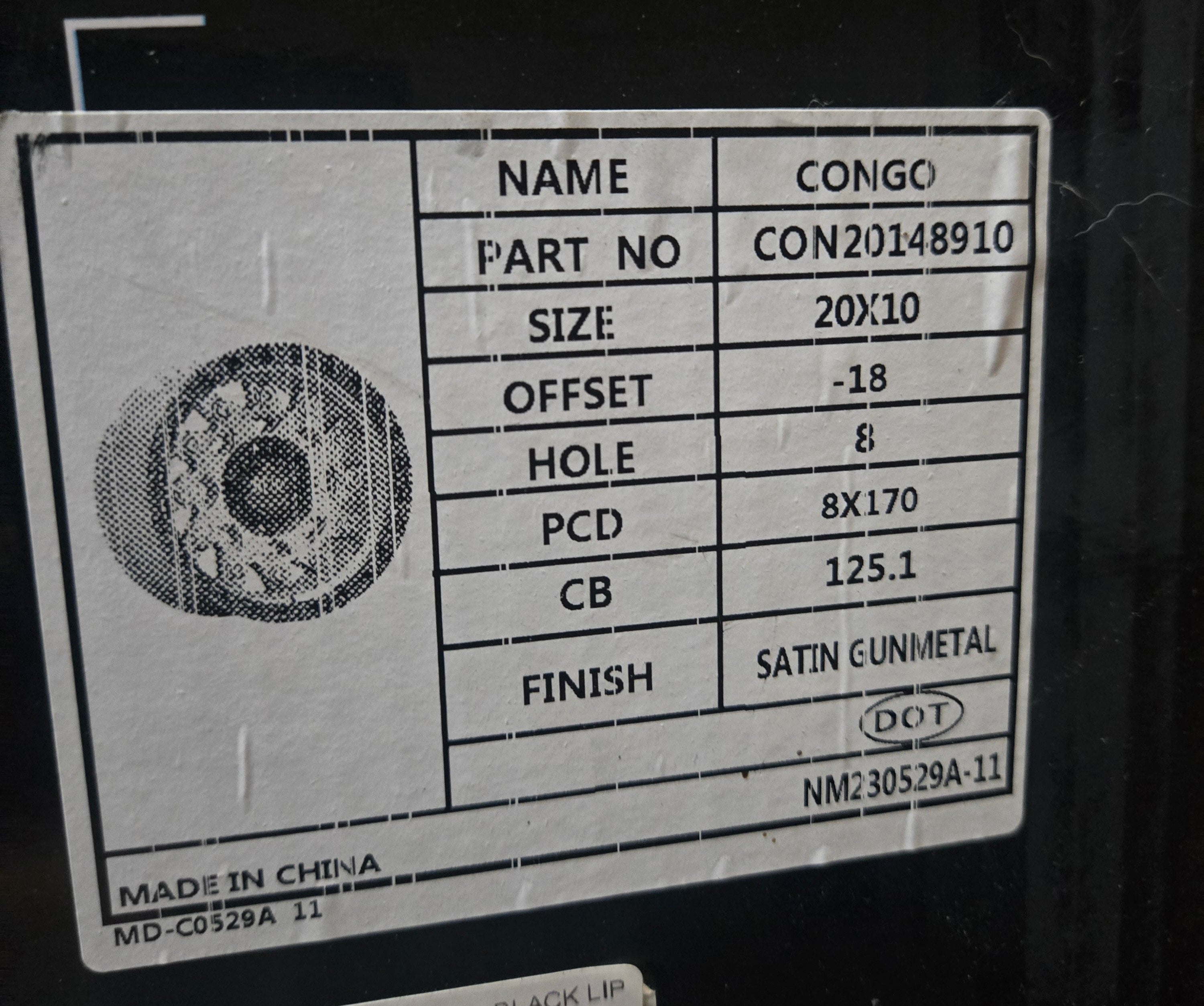 ATW CONGO 20X10.0 8X170 SATIN GUNMETAL CB125 ET18