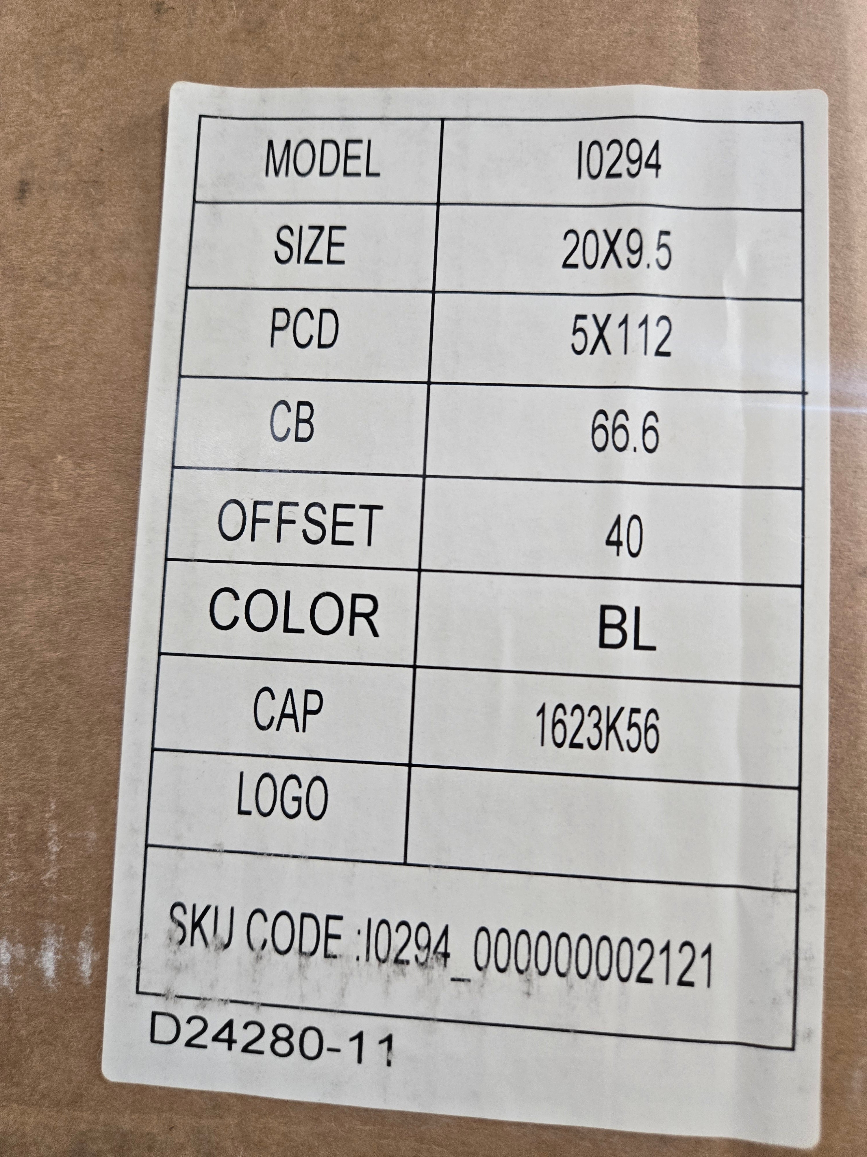 0294 20x9.5 5X112 GLOSS BLACK CB66.6 ET40