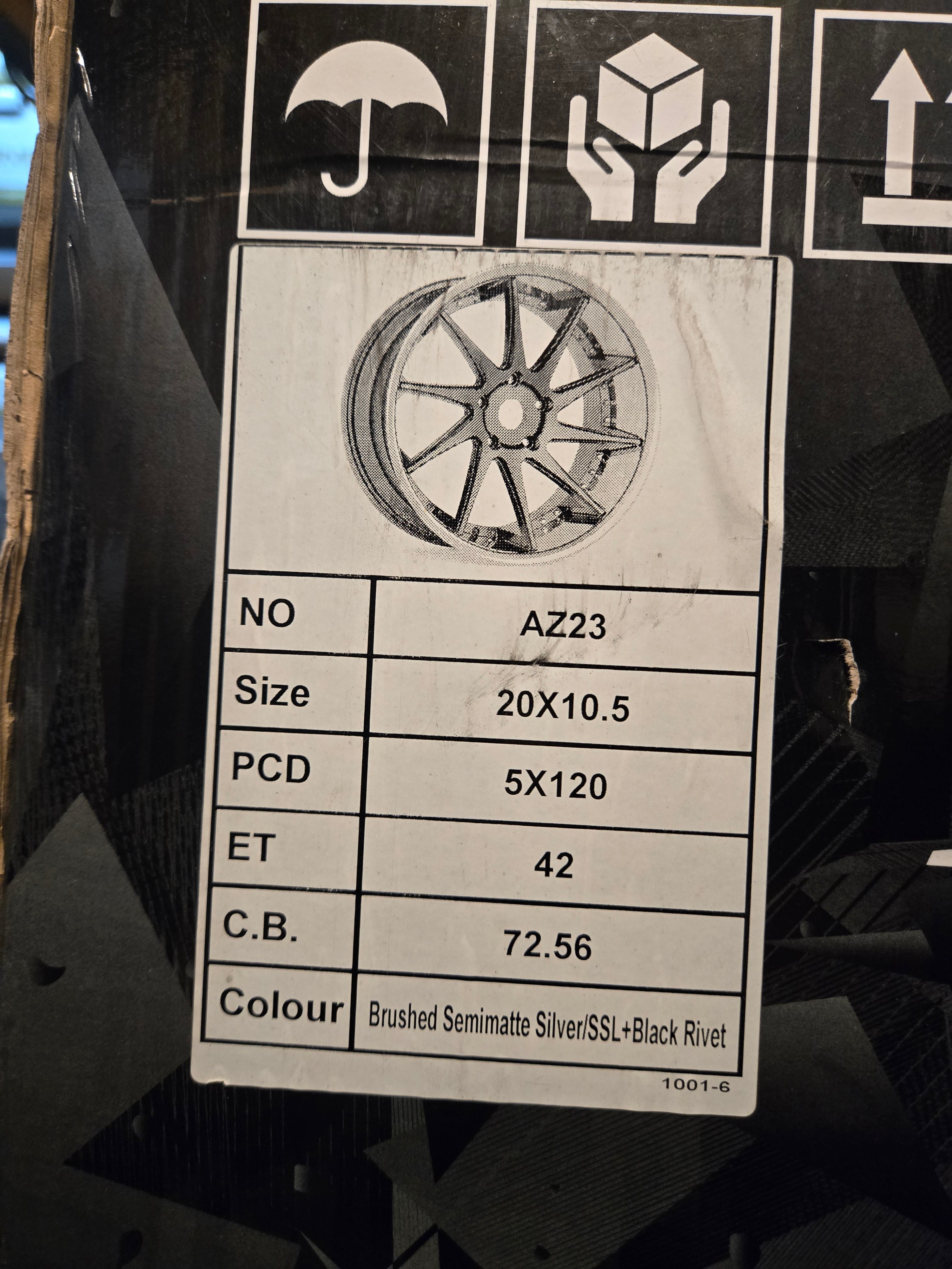 AZAD AZ23 20X10.5 5X120 SILVER SEMIMATTE BLACK RVET CB72.56 ET42