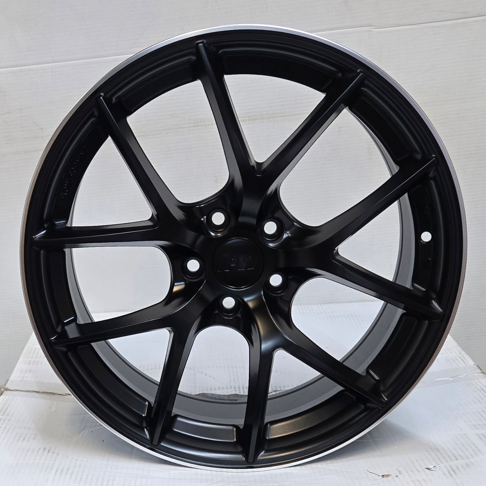 W054 18X8.0 5X108 SATIN BLACK MACHINED LIP CB73.1 ET35