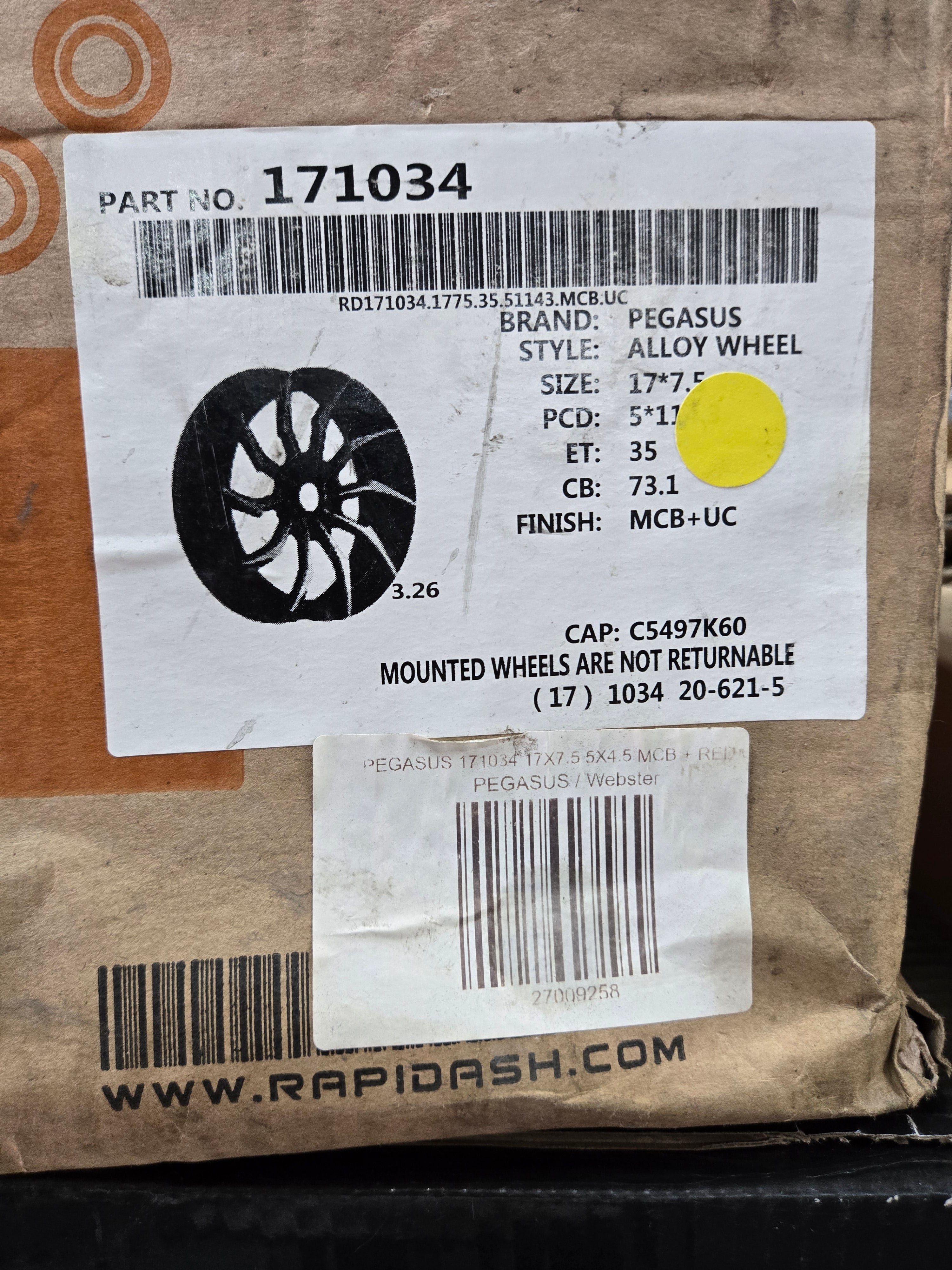 171034 17X7.5 5X108 MATTE BLACK UC CB73.1 ET35