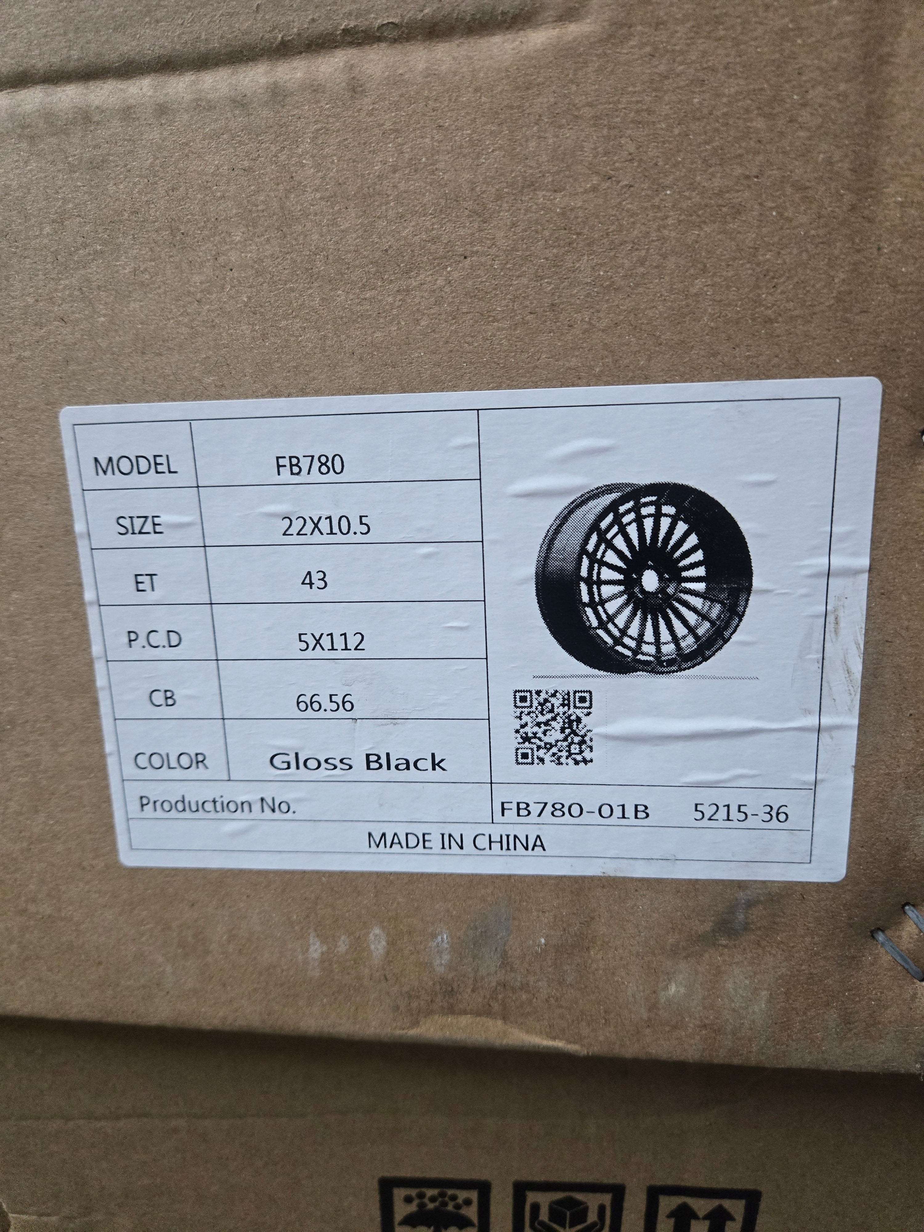 FB780 22X10.5 5X112 PIANO BLACK CB66.6 ET43