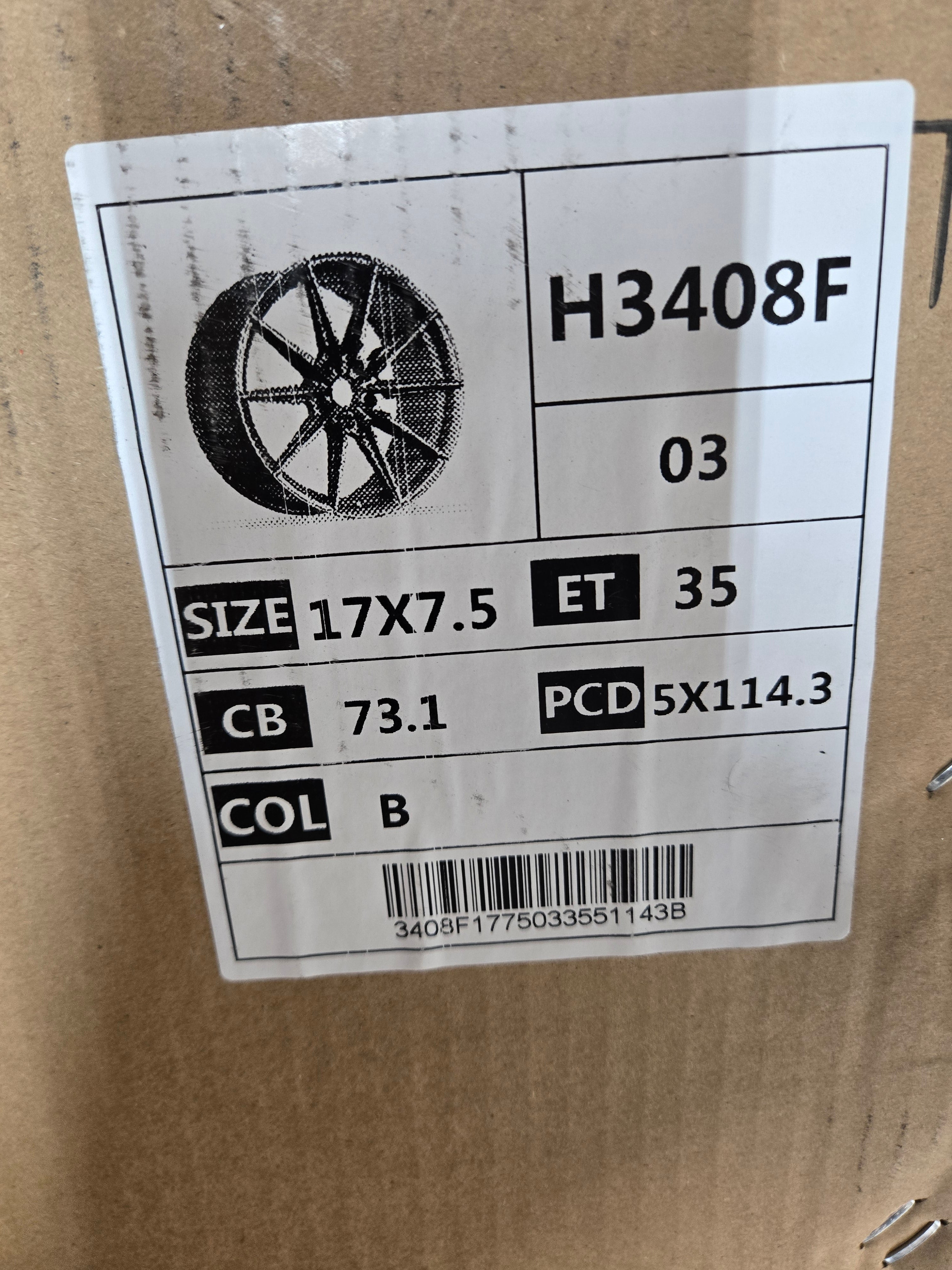 PEGASUS H3408F 17X7.5 5X114.3 PIANO BLACK CB60.1 ET35