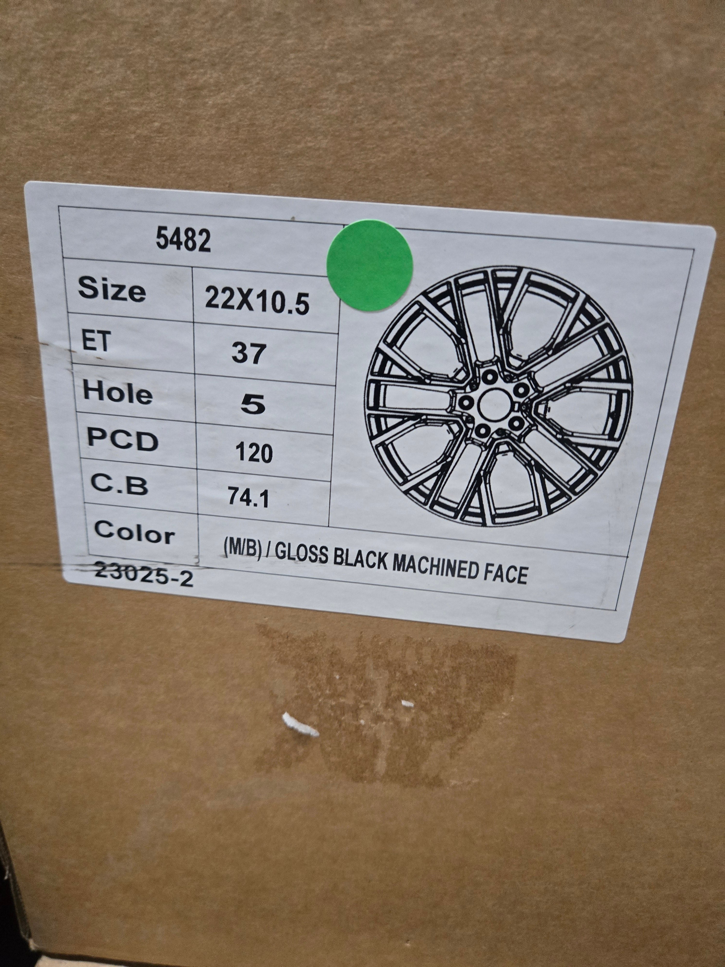 5482 RB91 22X10.5 5X120 BLACK MACHINED FACE CB74.1 ET37