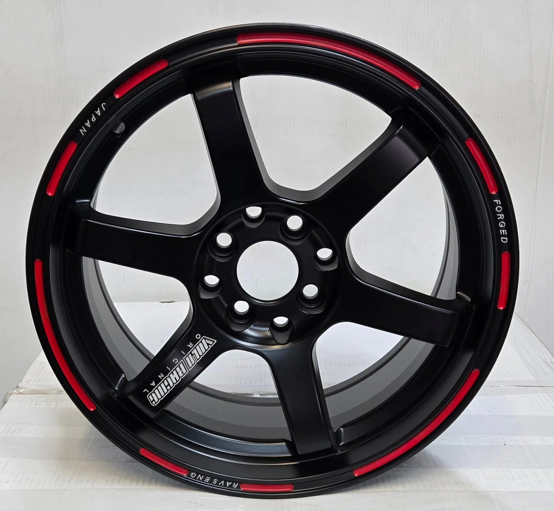 TE37 ULTRA REP 16x7.0 4x100 / 4x114.3 MATTE BLACK RED MILLED