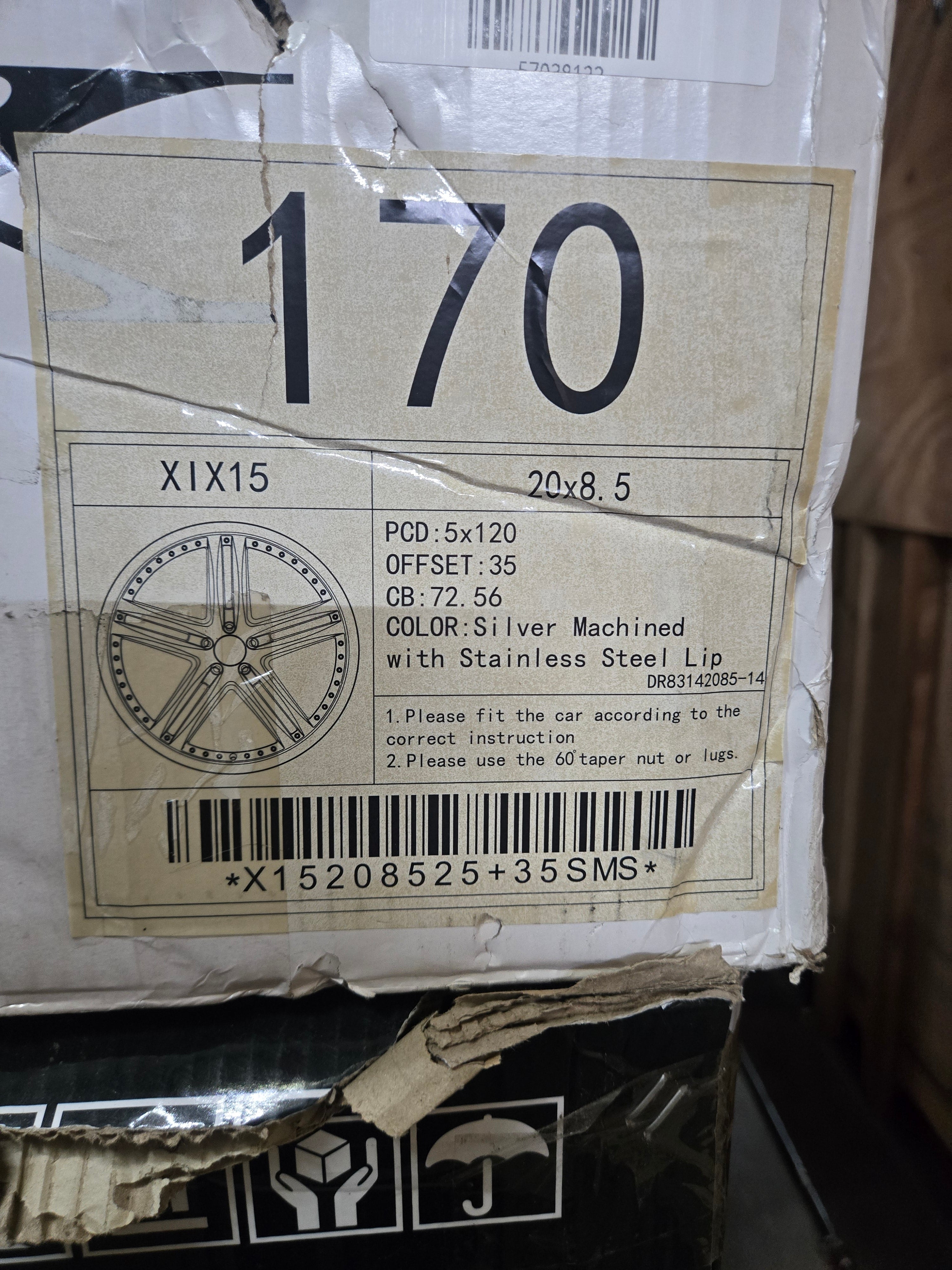 XIX X15 20X8.5 5X120 SILVER CB72.56 ET35