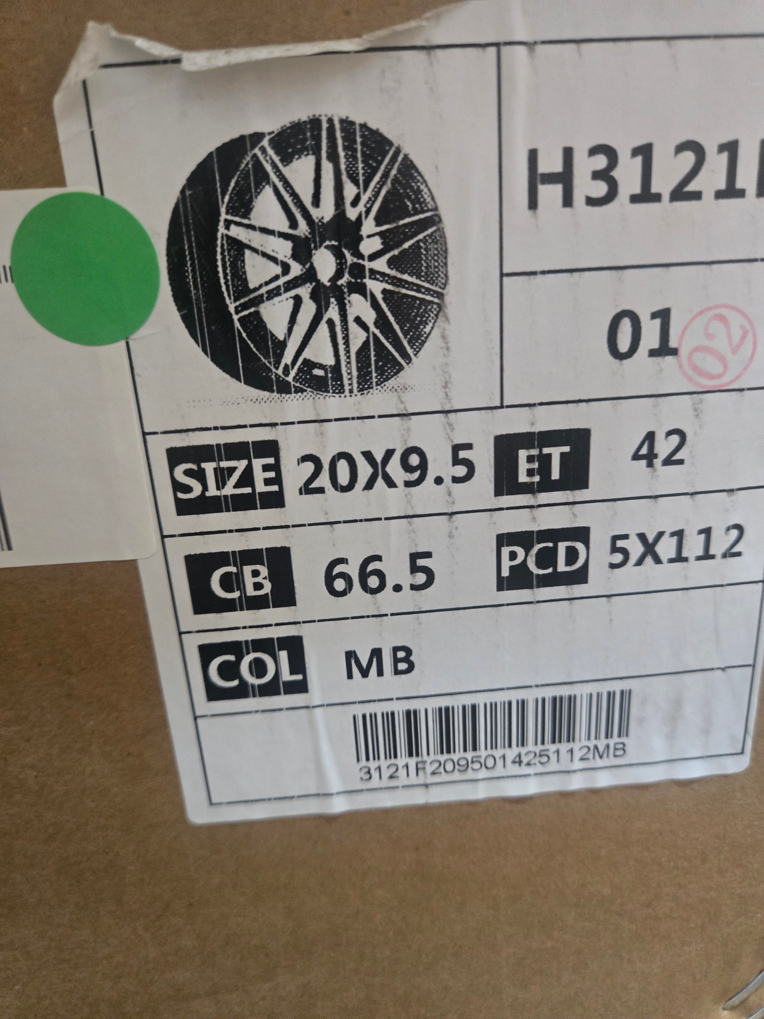 H3121F 20X9.5 5X112 PIANO BLACK MACINED FACE CB66.6 ET42