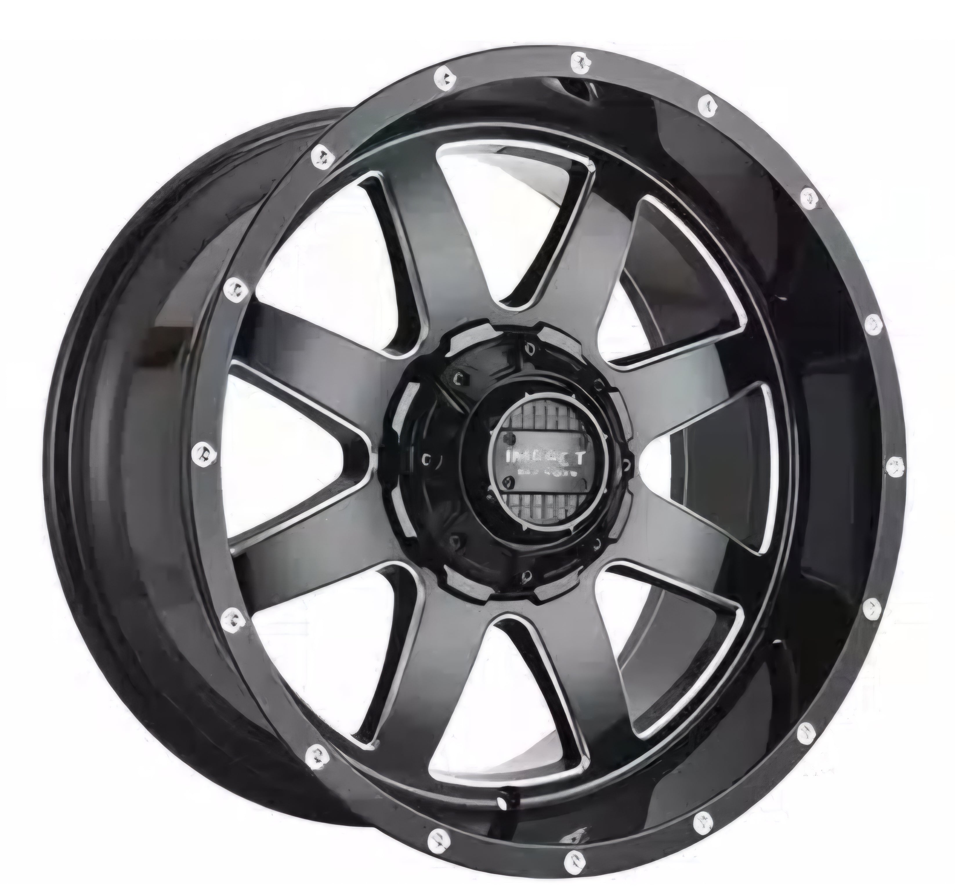 IMPAT-804 20X10.0 6X165. 6X139.7 GLOSS BLACK MILLING WINDOWS CB106.0 ET-12