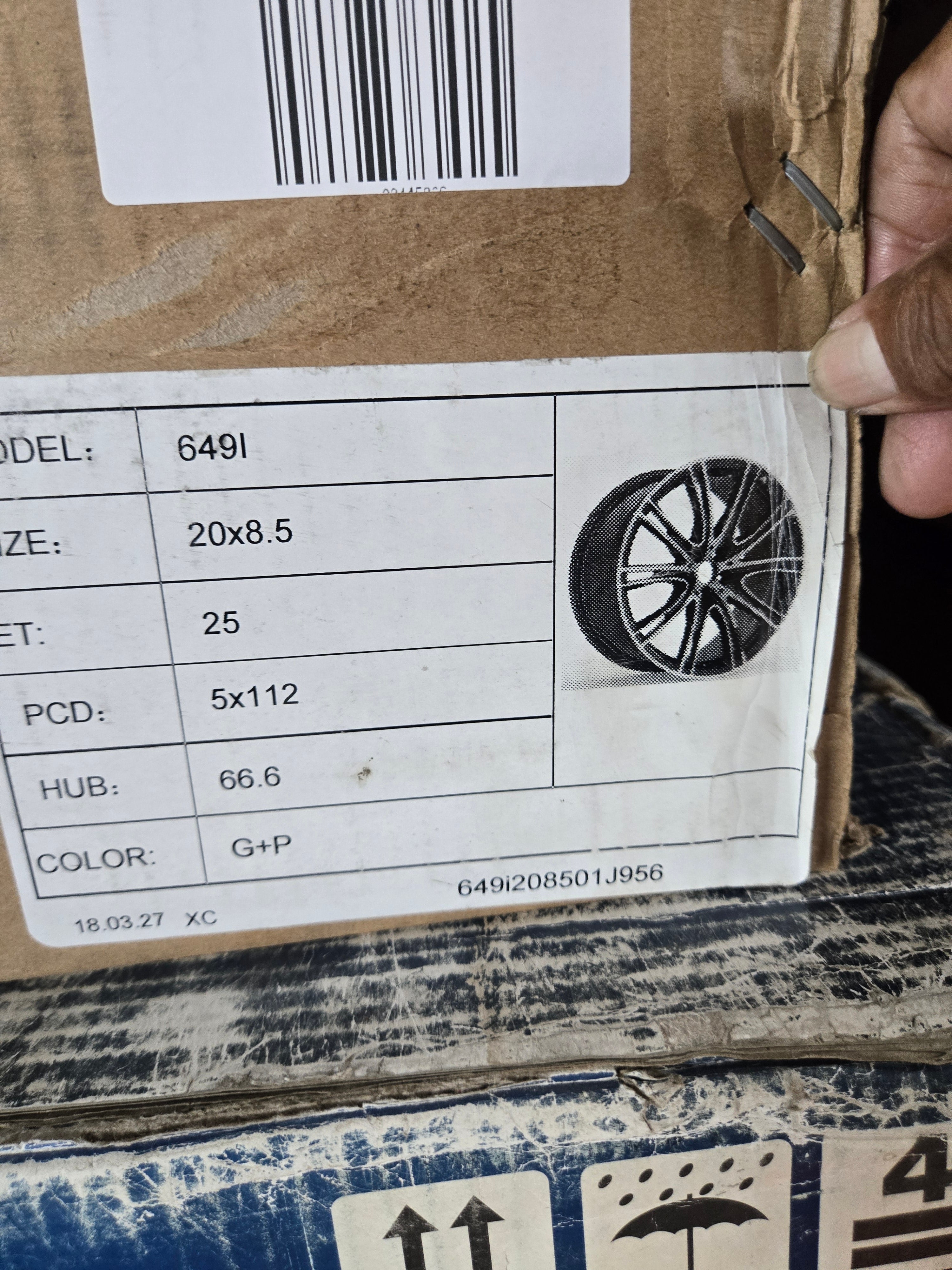 6491 WHEELS 20x8.5 5x112 GLOSS BLACK CB66.1 ET40