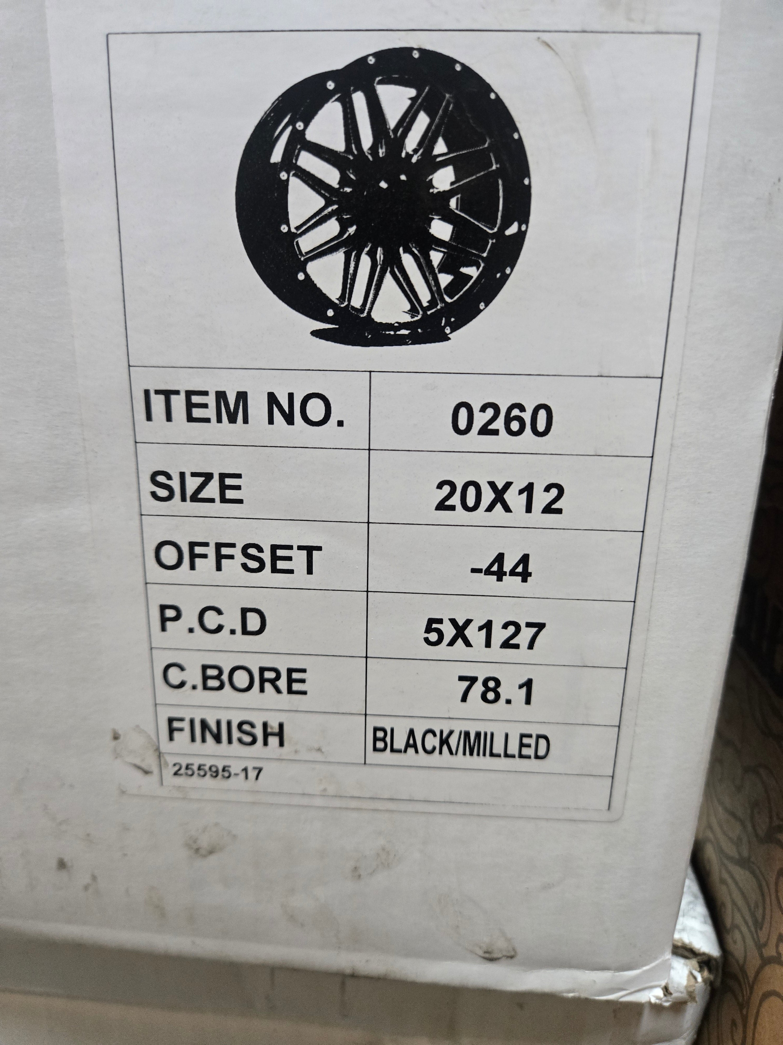 FORCE F-4 20X12 5X127 PIANO BLACK MILLING WINDOW  CB78 ET44