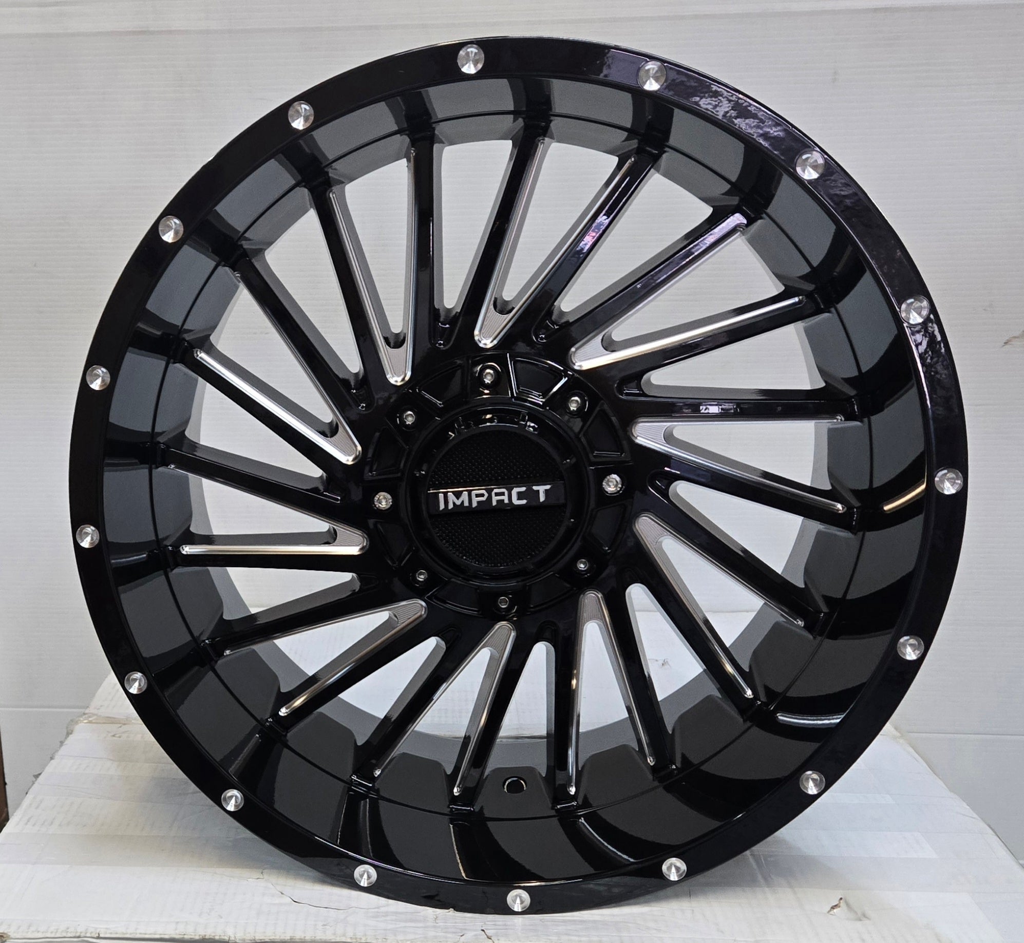 IMPACT-812 20X10.0 5X139.7 5X150 PIANO BLACK MILLING WINDOW CB110 ET12