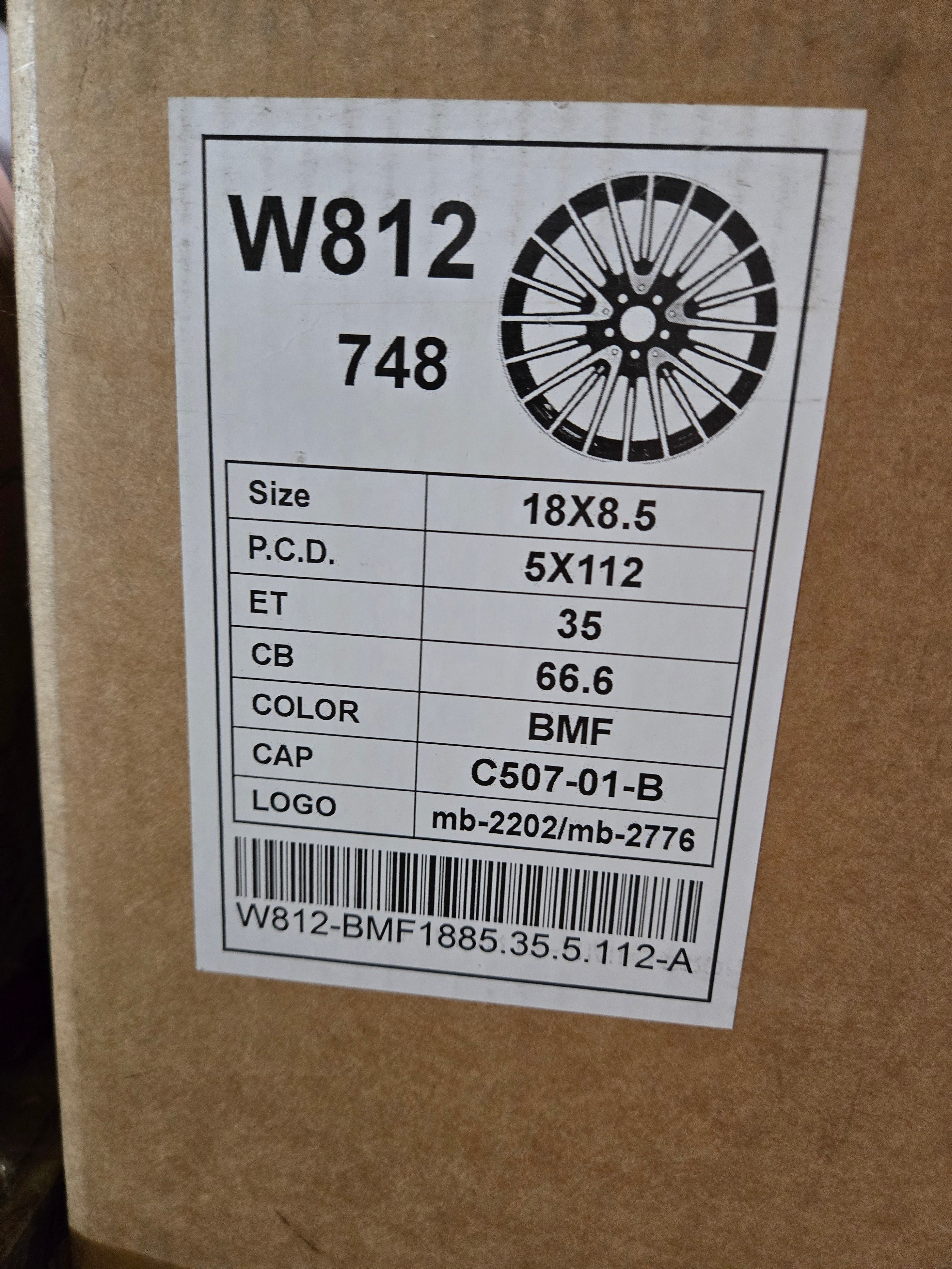 W812 18X8.5 5X112 BLACK MACHINED FACE CB66.1 ET35