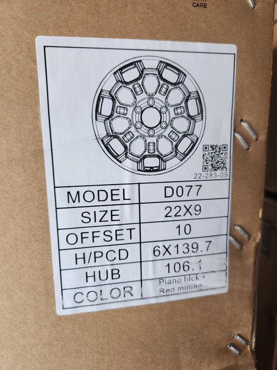 2022 TRD OFF-ROAD 22x9.0 6x139.7 GLOSS BLACK WITH RED MILLiNG FACE