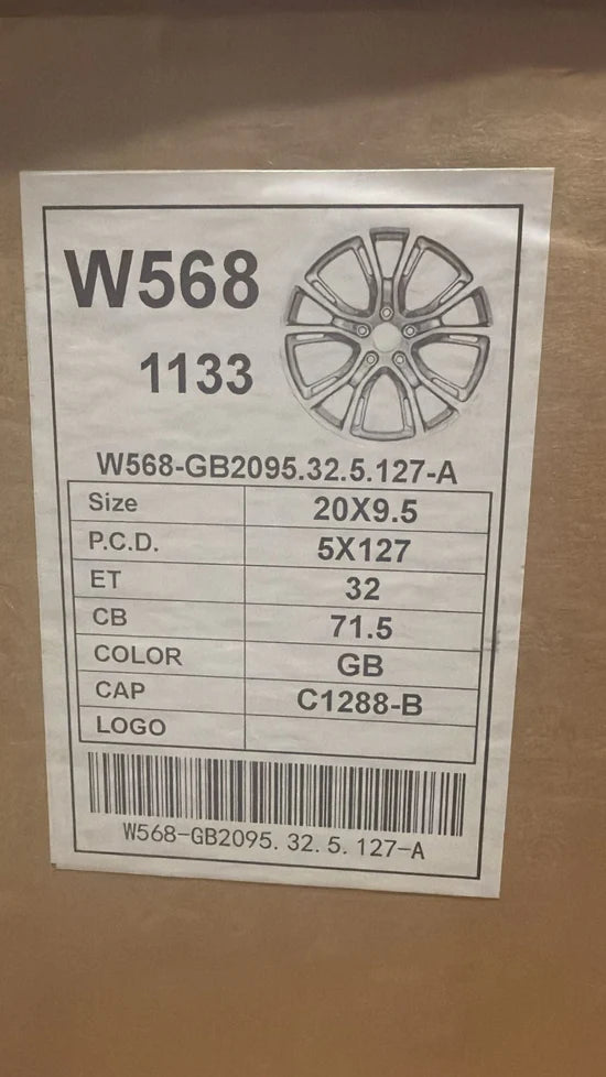 21919-40 W568 OE-5174 SPYDER MONKEY 20X9.5 5x127 GLOSS BLACK