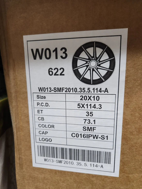 W013 20x10 5X112 5x114.3 SILVER MACHINED FACE CB73.1 ET35