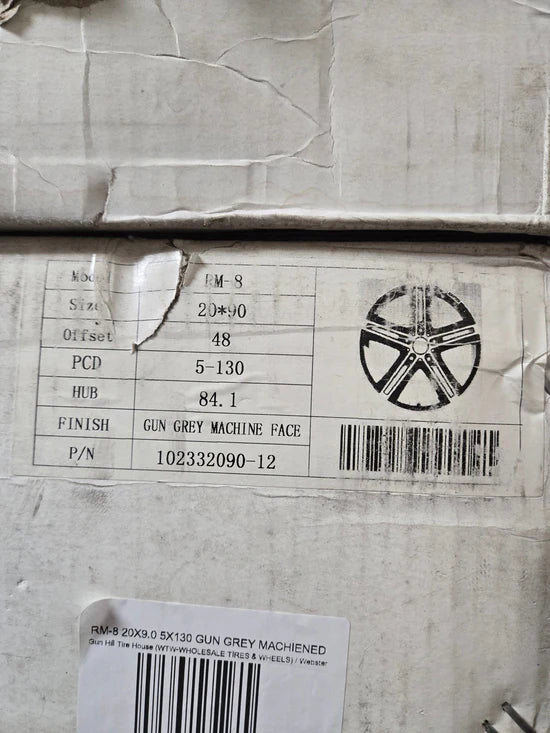 RM-8 20X9.0 5X130 GUN GREY MACHIENED