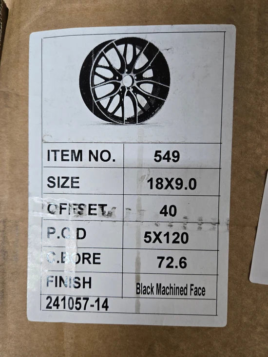 OE-549 405M 18x9.0 5x120 GLOSS BLACK MACHINE FACE