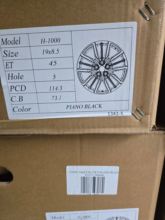 H1000 19x8.5 5x114.3 GLOSS BLACK