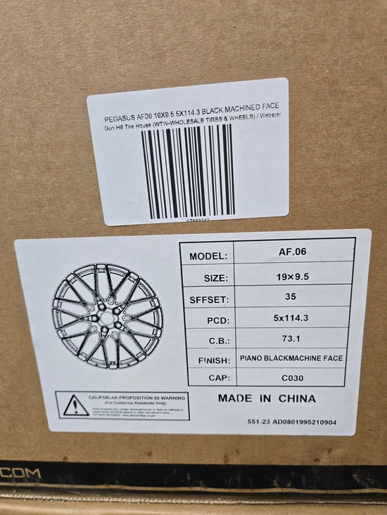 PEGASUS AF06 19X9.5 5X114.3 BLACK MACHINED FACE CB73.1 ET35