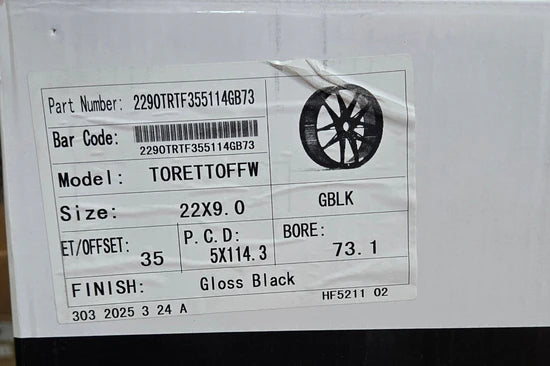 PEGASUS TORETTOFFW 22X9.0 5X114.3 PIANO BLACK