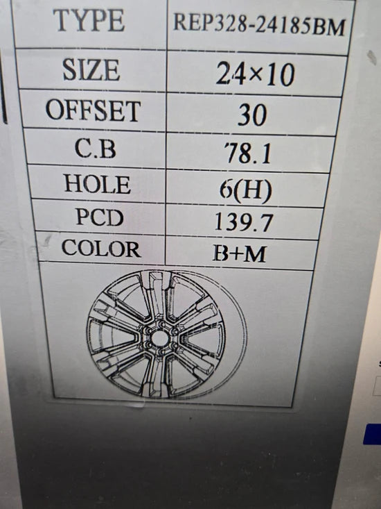 REP328-24185BM 24x10 6x5.5 BLACK MACHINED B+M