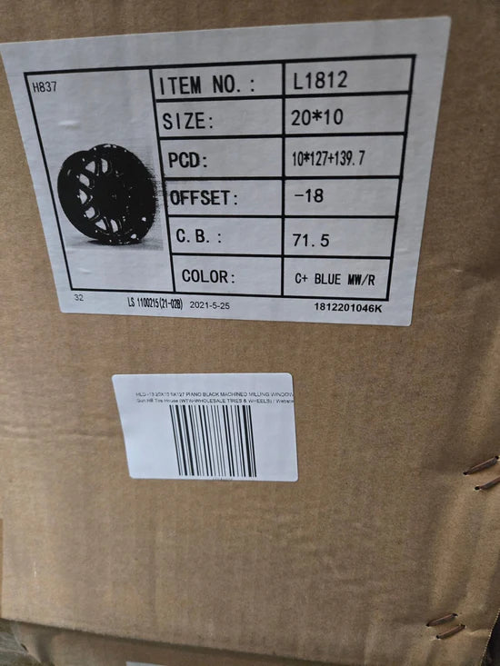 HLD -13 20X10 5X127 PIANO BLACK BLUE MILLING WINDOW CB71.5 ET18