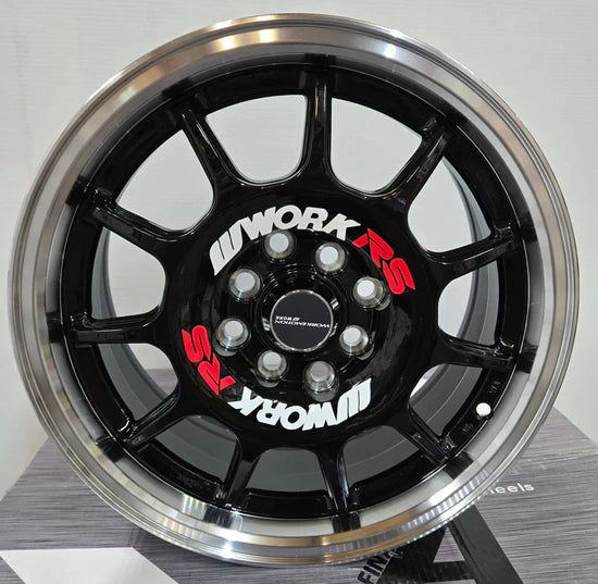 RS11 15x7.0 4x100 / 4x114.3 GLOSS BLACK MACHINED LIP