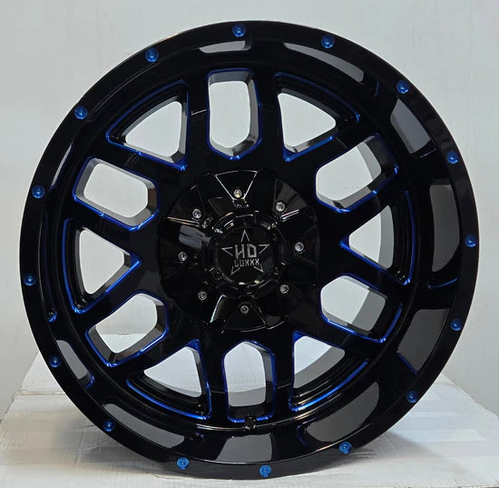 HLD -13 20X10 5X127 PIANO BLACK BLUE MILLING WINDOW CB71.5 ET18