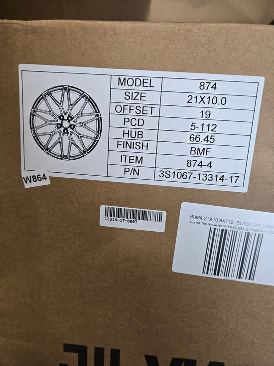W864 21X10 5X112 BLACK MACHINED FACE