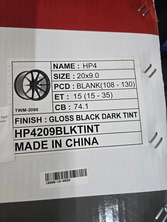 GWG HP4 20X9.0 5X114.3 GLOSS BLACK DARK TINT CB74.1 ET35