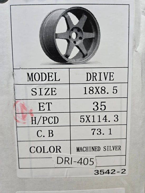 TRAKLITE DRIVE 18X8.5 5X114.3 MACHINED FACE SILVER MACHINED LIP