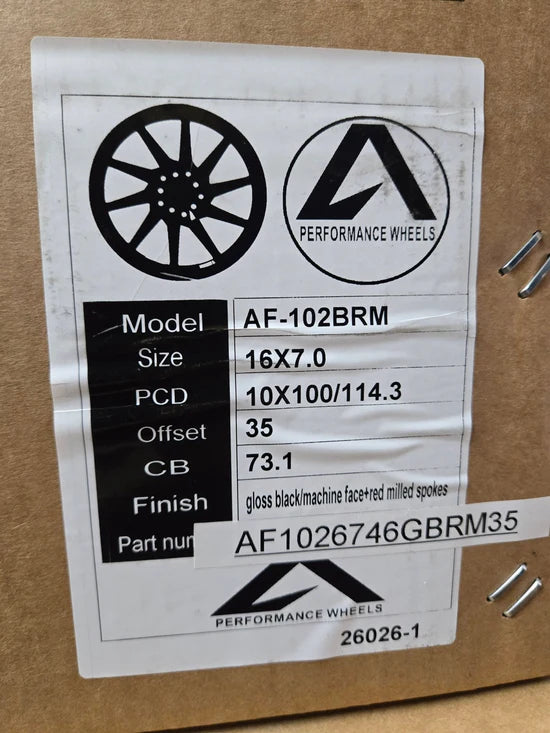 AXIA AF-37 16x7 5x100 / 5x114.3 GLOSS BLACK MACHINED FACE RED MILLED SPOKES