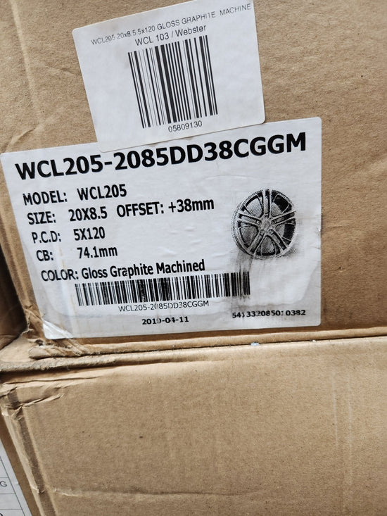 WCL205 WHEELS 20x8.5 5x120 GLOSS GRAPHITE MACHINE