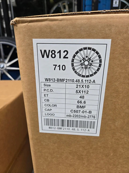 W812 21X10 5X112 BLACK MACHINED FACE