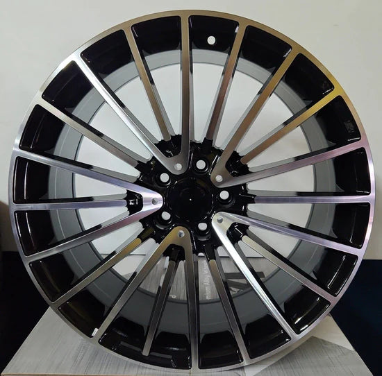 W812 21X9.0 5X112 BLACK MACHINED FACE