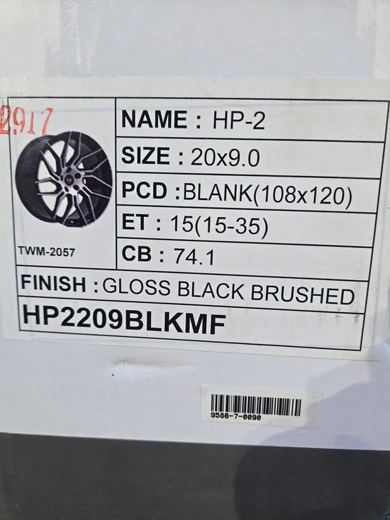 GWG HP2 20X9.0 5X114.3 BLACK MACHINED FACE CB74.1 ET35