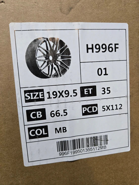 H996F 818M STYLE 19x9.5 5x112 GLOSS BLACK MACHINED FACE
