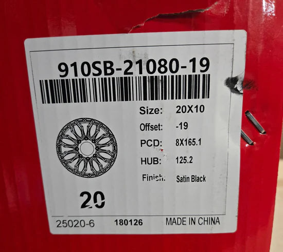 IMPAT 910SB 6143 20x10 8x165 MATTE BLACK CB125.2 ET19