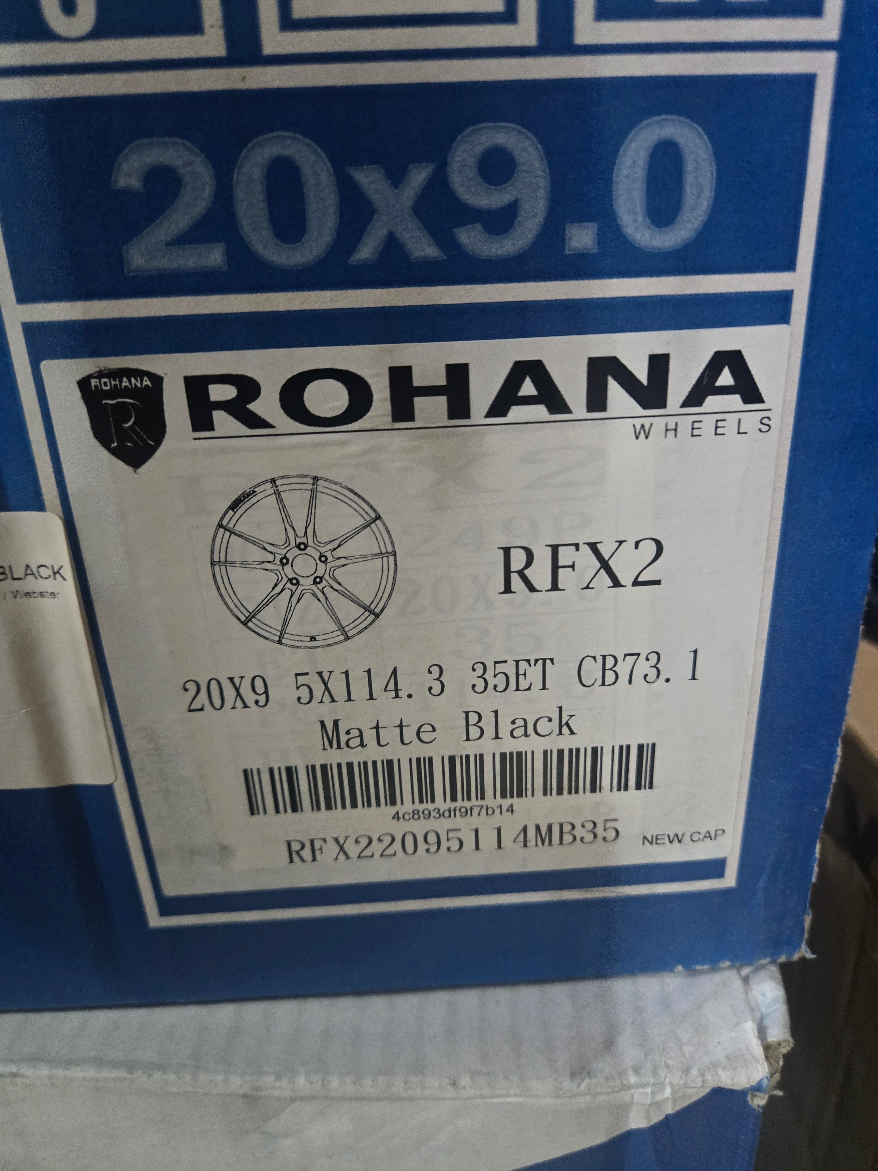 ROHANA RFX2 20X9.0 5X114.3 MATTE BLACK CB73.1 ET35